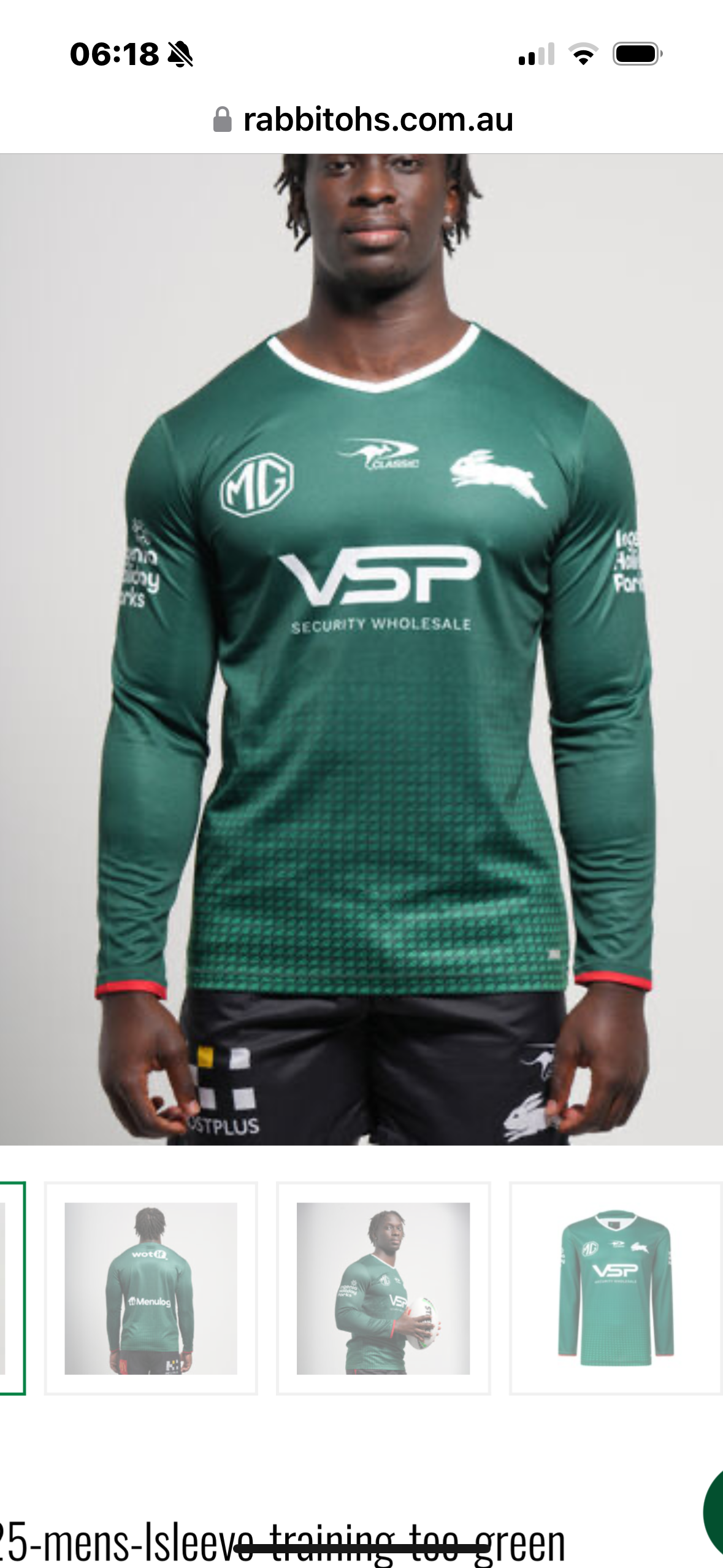 South Sydney Rabbitohs long sleeve training T-shirt (season 2025)
