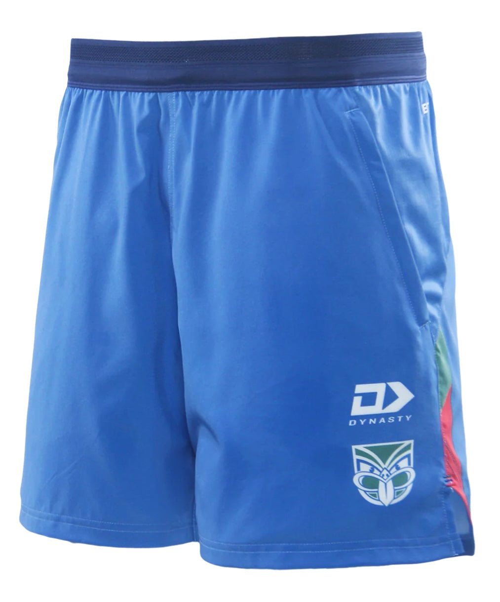 New Zealand Warriors training/gym shorts with zip pockets blue (season 2025) Adults