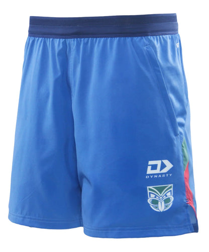 New Zealand Warriors training/gym shorts with zip pockets blue (season 2025) Adults