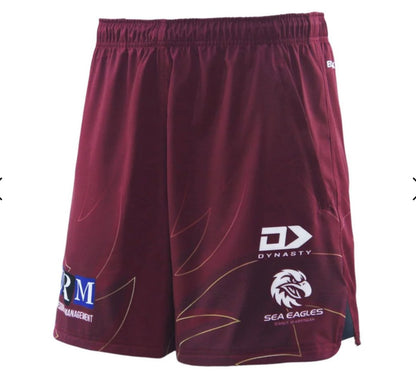 Manly Sea Eagles training/gym shorts with zip pockets (season 2025)