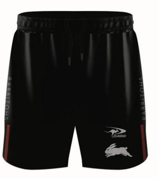 South Sydney Rabbitohs training/gym shorts with zip pockets (season 2024)