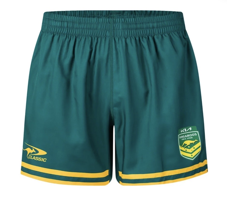 AUSTRALIAN KANGAROOS TRAINING/GYM SHORTS WITH POCKETS (adults) Green  season 2026