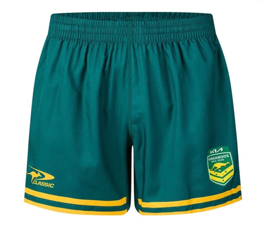 AUSTRALIAN KANGAROOS TRAINING/GYM SHORTS WITH POCKETS (adults) Green  season 2026