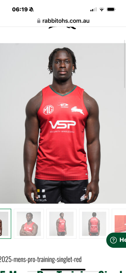 South Sydney Rabbitohs training/gym vest (season 2025)