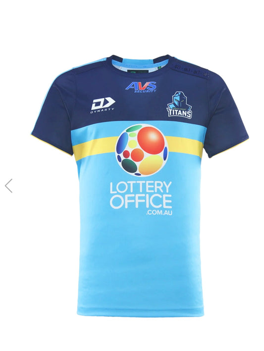 2026 GOLD COAST TITANS ADULTS COACHES TEE - CYAN