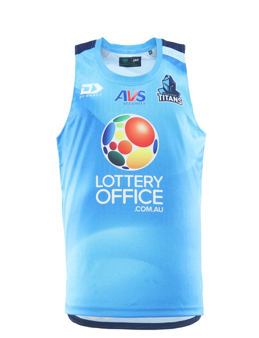 2026 GOLD COAST TITANS ADULTS TRAINING/GYM VEST - CYAN