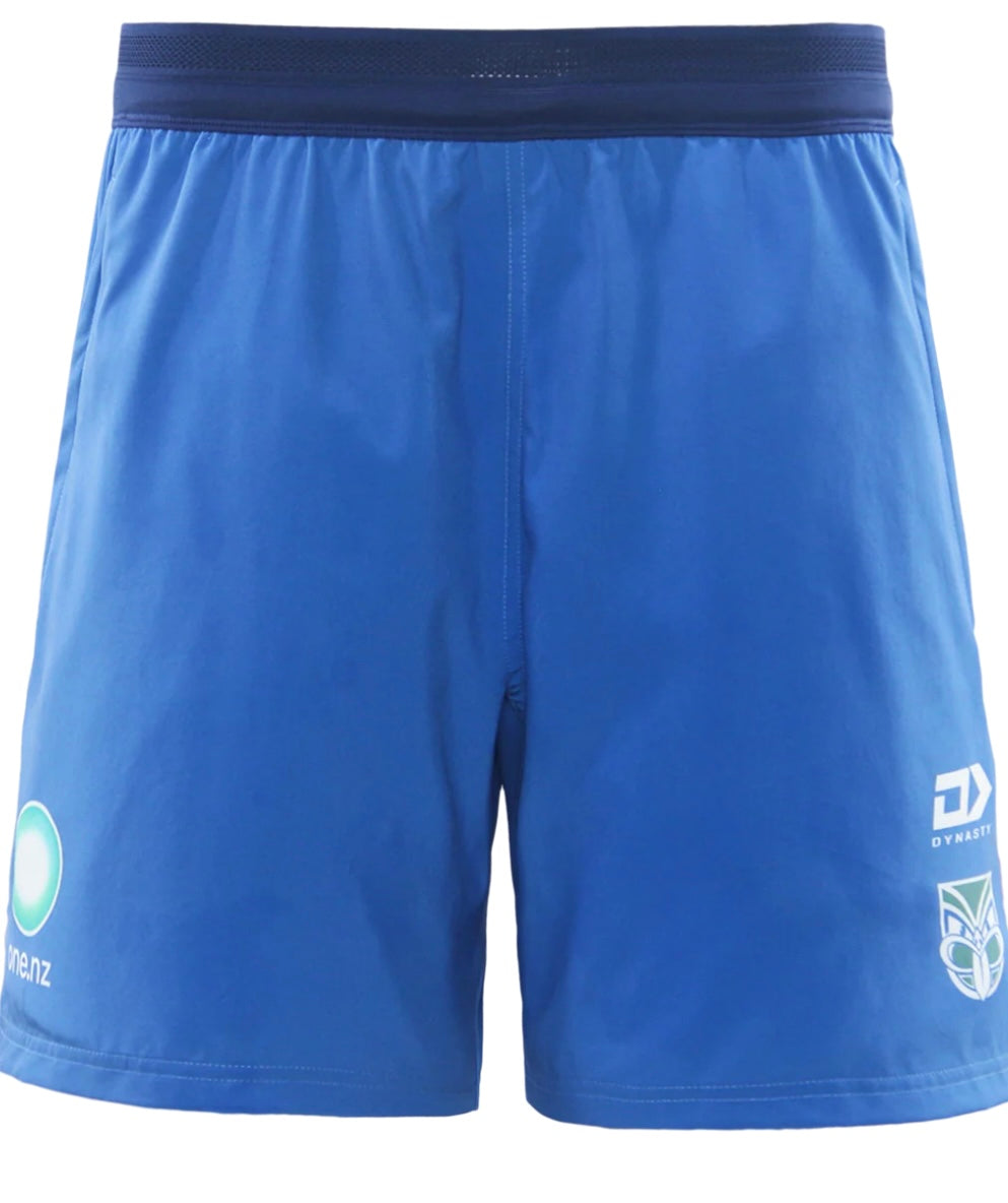 New Zealand Warriors training/gym shorts with zip pockets blue (season 2025) Adults