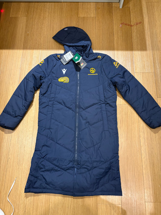 Parramatta Eels hooded padded long bench jacket