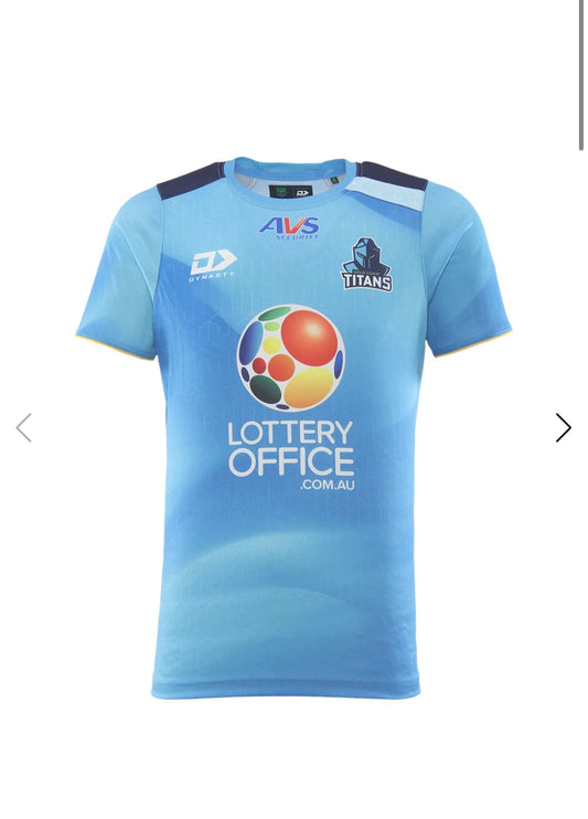 2026 GOLD COAST TITANS ADULTS TRAINING TEE - CYAN