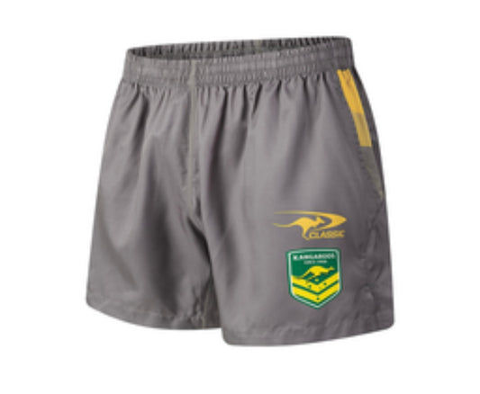 AUSTRALIAN KANGAROOS TRAINING/GYM SHORTS WITH POCKETS season 2025 (adults) grey