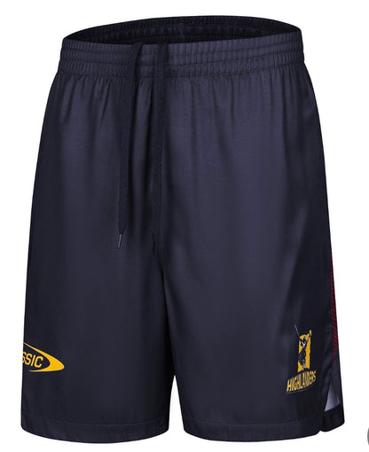 Highlanders rugby training/gym shorts with zip pockets (season 2024)